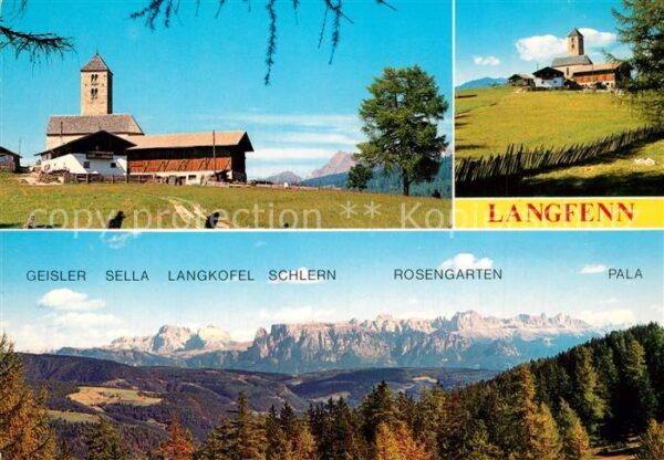 Jenesien Bozen Gasthaus Langfenn Kirche Alpenpanorama