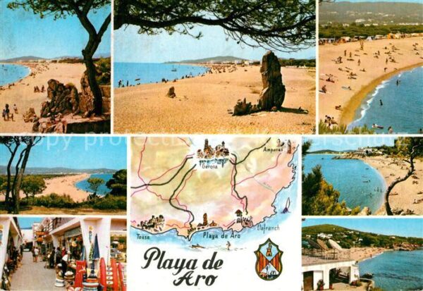 Playa de Aro Cataluna Strand Küstenpanoama Souvenirgeschäfte