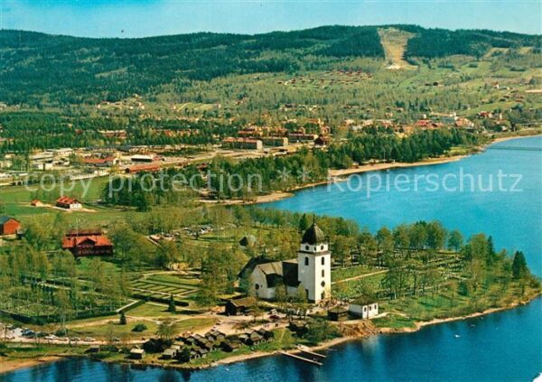 Dalarna Flygbild över Rättviks Kyrka