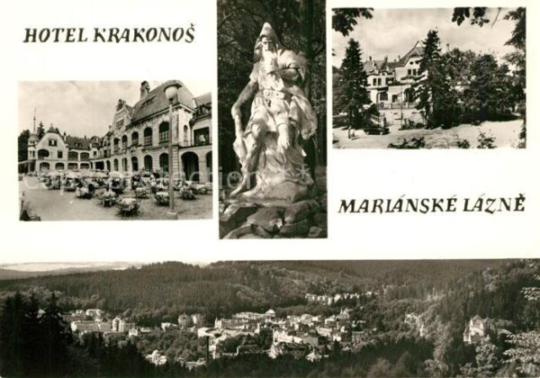 Marianske Lazne Hotel Krakonos Statue Stadtpanorama