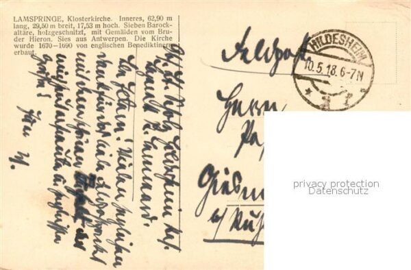 Lamspringe Klosterkirche Innenansicht Feldpost – Bild 2