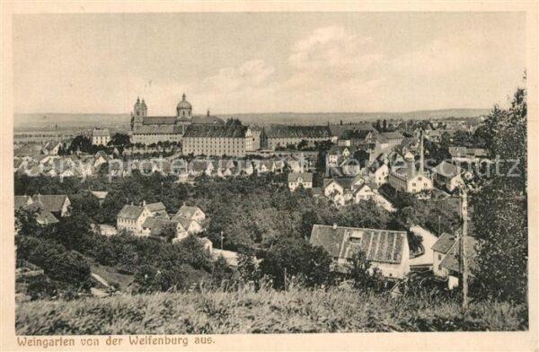 Weingarten Wuerttemberg Stadtpanorama von der Welfenburg aus Ba