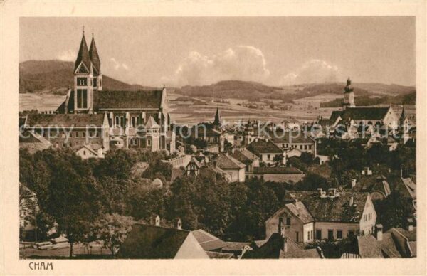 Cham Oberpfalz Stadtbild mit Kirchen