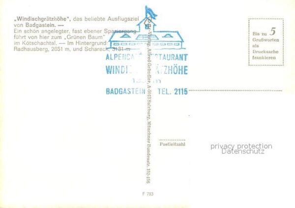 Badgastein Windischgrätzhöhe Alpengasthaus Terrass – Bild 2