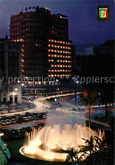 Malaga Andalucia Plaza de la Marina nocturna
