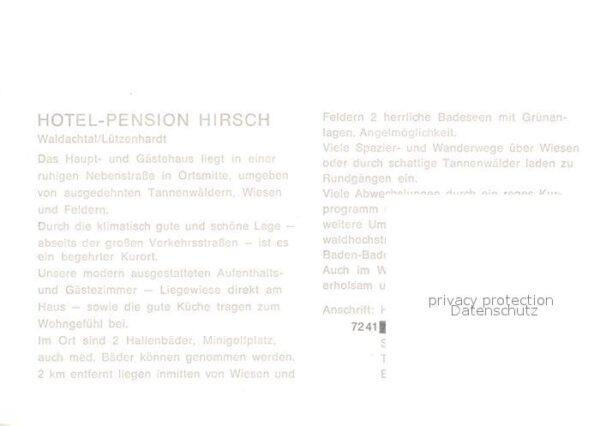 Waldachtal Hotel Pension Hirsch – Bild 2