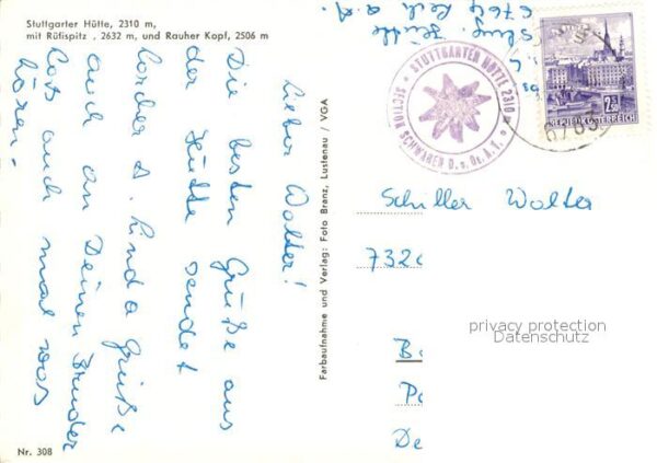 Stuttgarterhuette Berghütte mit Rüfispitz und Rauher Kopf – Bild 2