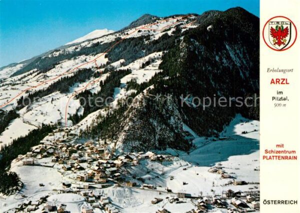 Arzl Pitztal mit Schizentrum Plattenrain Ötztaler Al