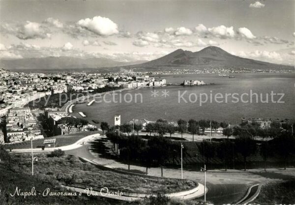 Napoli Neapel Panorama e Via Orazio Vulkan Vesuv