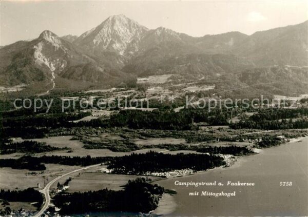 Faakersee Campingstrand mit Mittagskogel Karawank