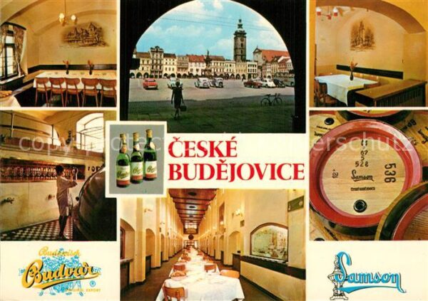 Ceske Budejovice Martkplatz mit Schwarzem Turm Budweis B