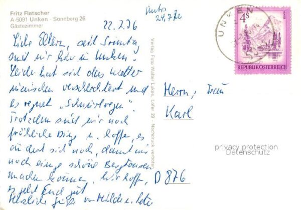Unken Gästehaus Pension Flatscher Alpenblick – Bild 2
