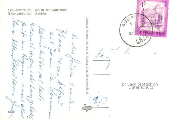 Gosau Oberoesterreich Gablonzerhütte Berghaus Dachsteingebirg – Bild 2