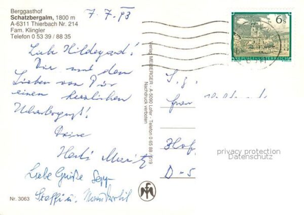 Thierbach Wildschoenau Berggasthof Schatzbergalm Gipfelkreuz A – Bild 2
