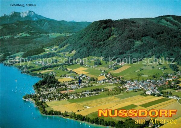 Nussdorf Attersee Sommerfrische mit Schafberg Fliegeraufn