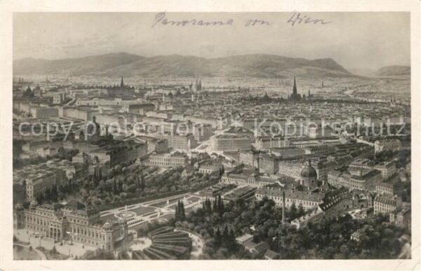 Wien Panorama Zeichnung von A. Kasimir