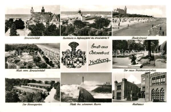 Kolberg Ostseebad Kolobrzeg Strandschloss Strand Rosengarten Mole