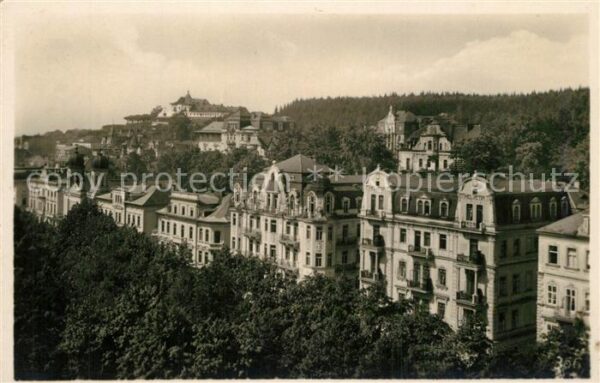 Marienbad Tschechien Boehmen Hauptstrasse mit Caf? Egerl?nder
