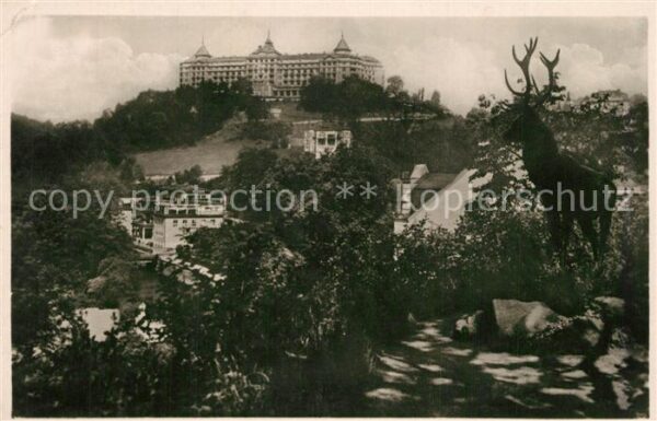 Karlsbad Eger Blick zum Gasbad und Hotel Imperial