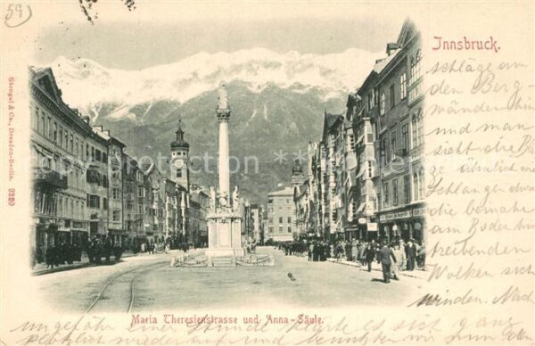 Innsbruck Maria Theresienstrasse mit Anna-Säule