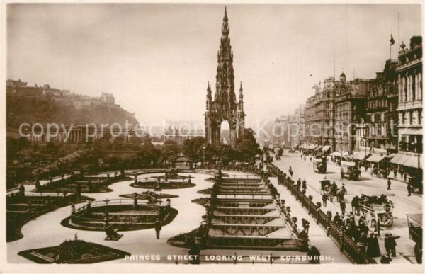 Edinburgh Scotland Princes Street looking West