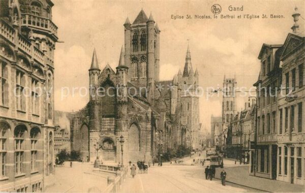 Gand Belgien Eglise St. Nicolas Beffroi et Eglise St