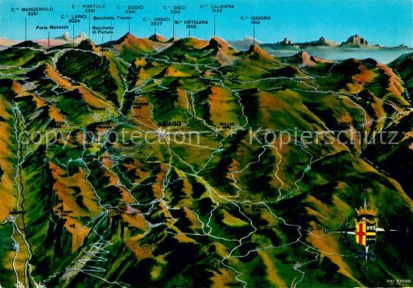 Altipiano di Asiago Veduta genrale Panoramakarte