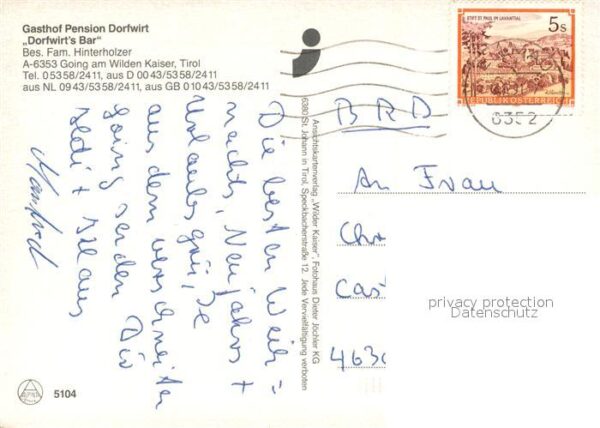 Going Wilden Kaiser Tirol Gasthaus Pension Dorfwirts Bar – Bild 2