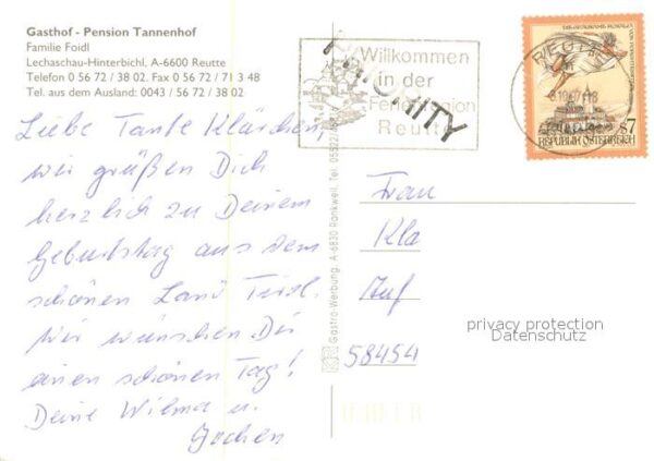 Reutte Tirol Gasthof Pension Tannenhof Swimming Pool – Bild 2