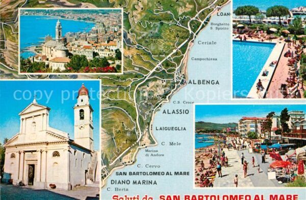 San Bartolomeo al Mare Küstenpanorama Kirche Strand Promenade