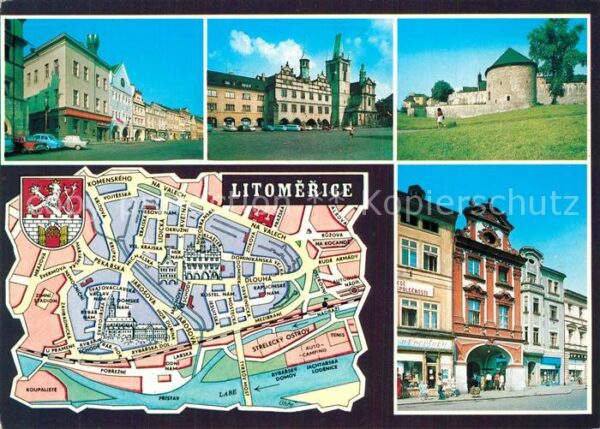 Litomerice Leitmeritz Nordboehmen Häuserpartie Innenstadt Rathaus Stadtma