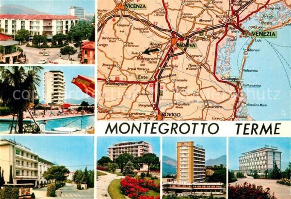 Montegrotto Terme Carta Automobilistica Strassenkarte Hot