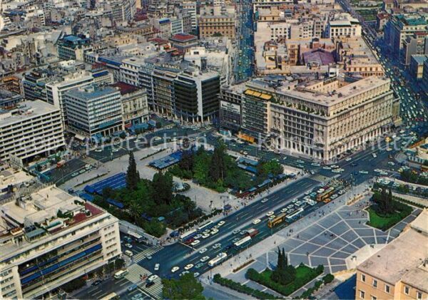 Athenes Athen Constitution Square aerial view