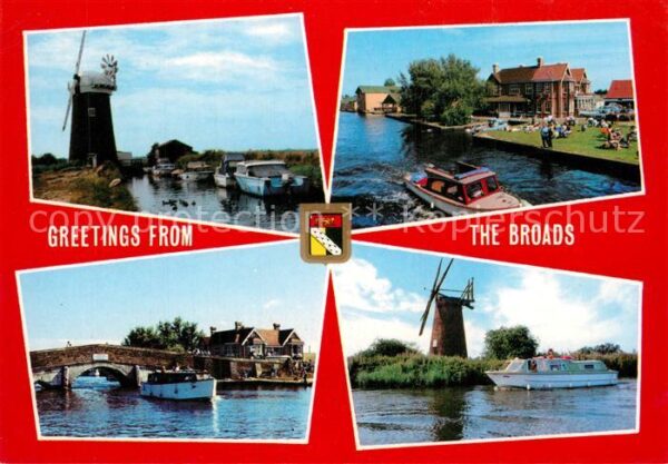 Norfolk Broads Wasserstrasse Brücke Windmühle