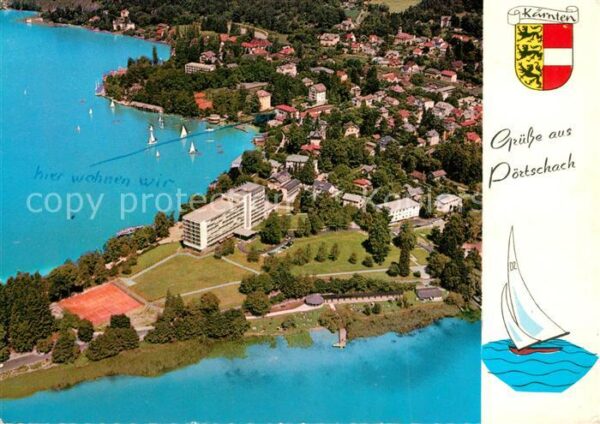 Poertschach Woerthersee Landzunge Hotels Tennis Fliegeraufnahme