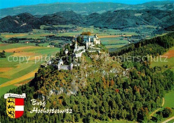 Hochosterwitz Burg mit Saualpe Fliegeraufnahme