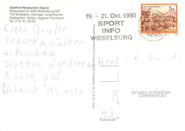 Bodensdorf Wieselburg-Land Gasthof Restaurant Aigner Heuriger Reit – Bild 2