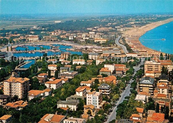 Cesenatico Veduta aerea della darsena e spiaggia d