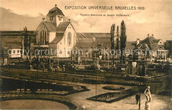 Exposition Universelle Bruxelles 1910 Pavillon Allemand Jardin Hollandais
