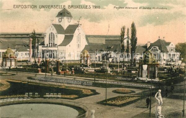 Exposition Universelle Bruxelles 1910 Pavillon Allemand Jardin Hollandais