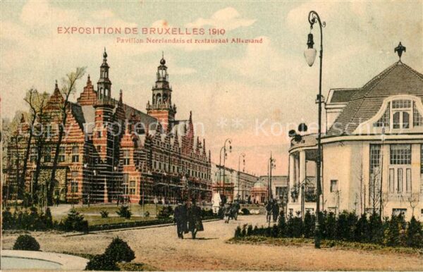 Exposition Universelle Bruxelles 1910 Pavillon Neerlandais Restaurant Alleman