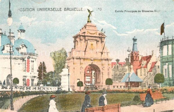 Exposition Universelle Bruxelles 1910 Entree Principale de Bruxelles Kermesse