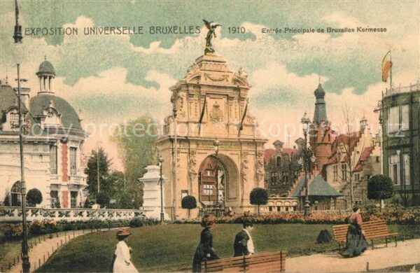 Exposition Universelle Bruxelles 1910 Entree Principale de Bruxelles Kermesse