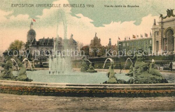 Exposition Universelle Bruxelles 1910 Jardin de Bruxelles