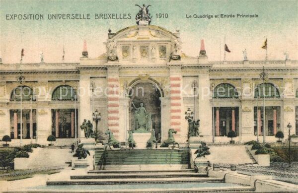 Exposition Universelle Bruxelles 1910 Quadrige Entree Principale