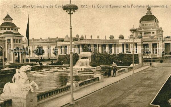 Exposition Universelle Gand 1913 Cour d_Honneur Fontaine Monumentale
