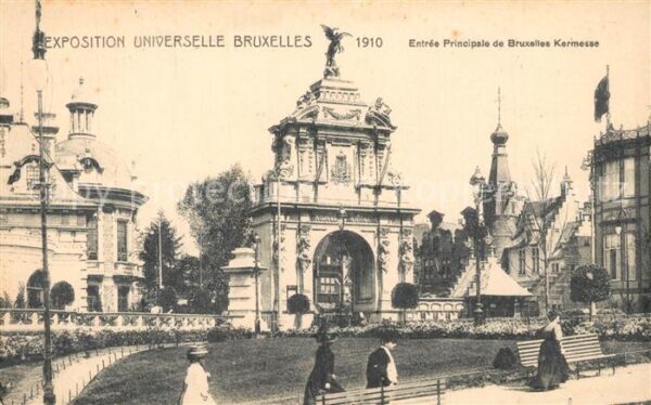 Exposition Universelle Bruxelles 1910 Entree Principale de Bruxelles Kermesse