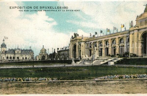 Exposition Universelle Bruxelles 1910 Facade Principale Chien Vert