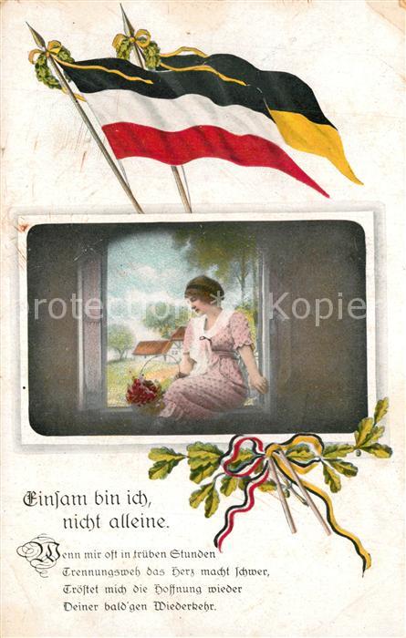 Schwarz Weiss Rot Fahnen Gedicht Einsam bin ich nicht all