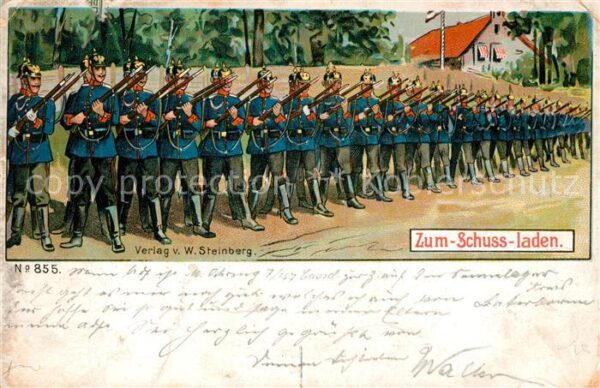 Militaria Soldatenleben Zum Schuss-Laden Litho Verlag W. Steinb